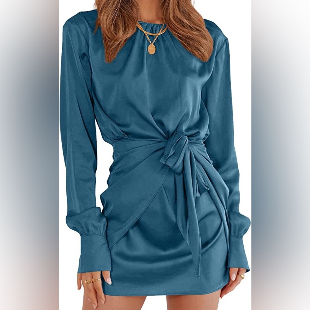 Brand new blue silky dress